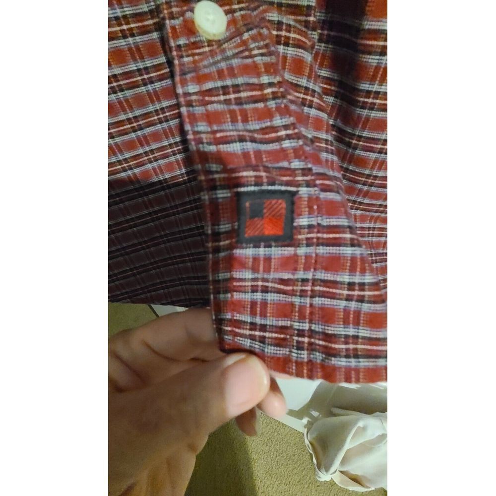 Vintage Woolrich Shirt Mens Large Red Black Flannel USA 90s - Picture 3 of 5
